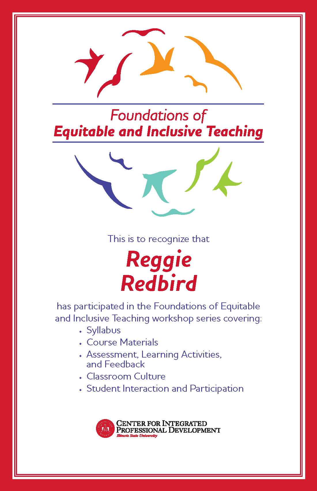 Foundations of Equitable and Inclusive Teaching certificate