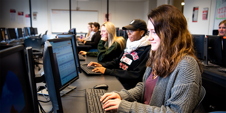 Students in a computer lab