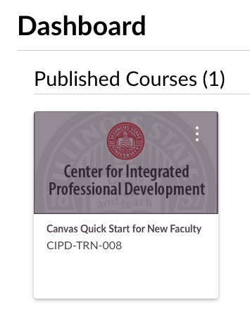 Canvas dashboard with self-paced course