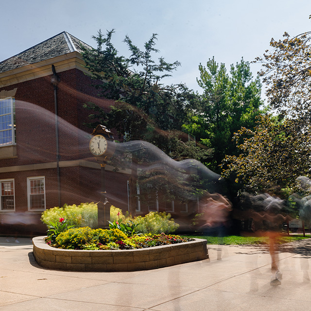 Clock in front of Williams Hall