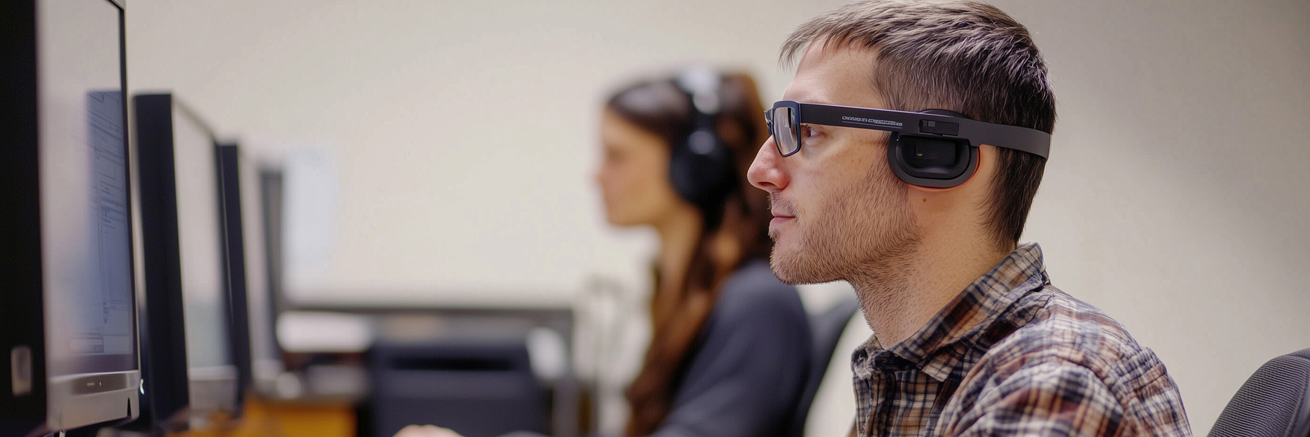 Students working online.