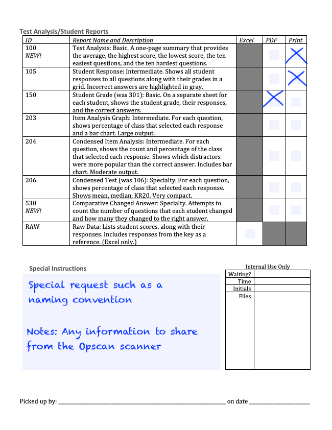 Page 2 of Opscan request form