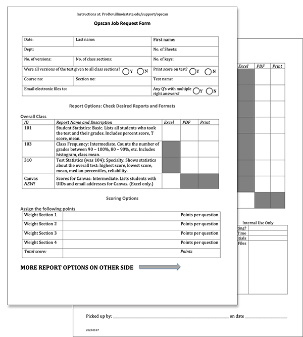 Sample request form for Opscan services