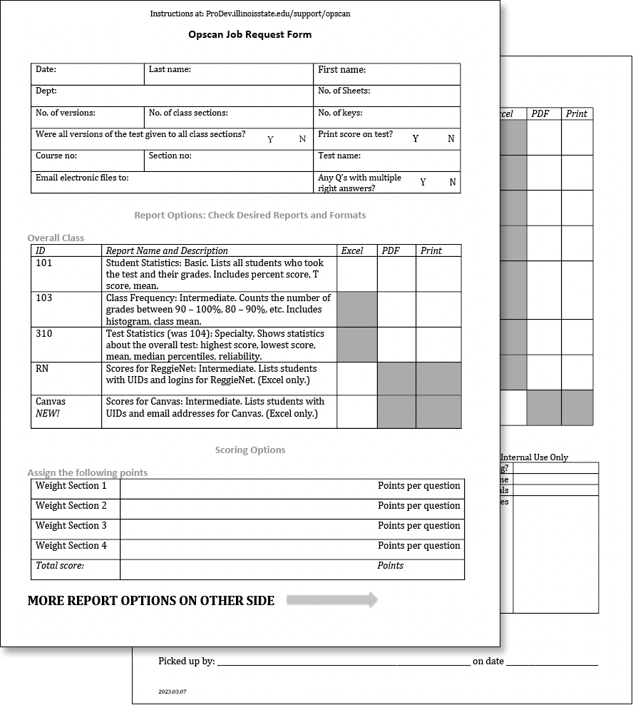 Sample request form for Opscan services