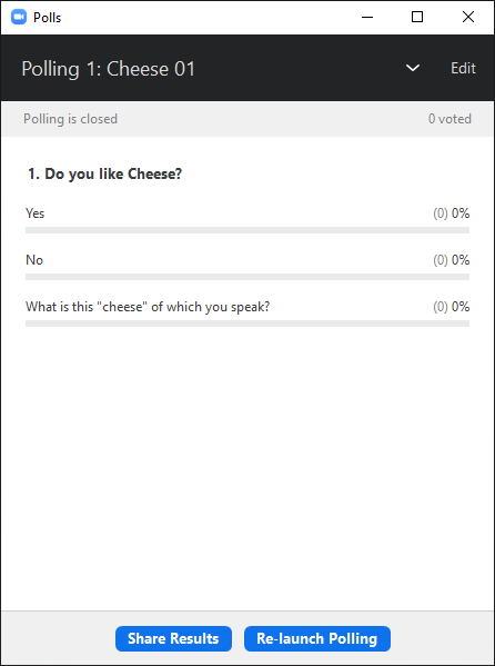 Sample completed poll